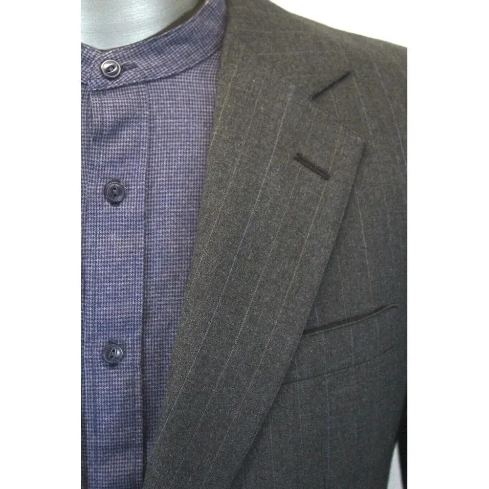 mens‎ charcoal pinstripe Vintage 80s Cricketeer 2pc Pant Suit all season 40 R